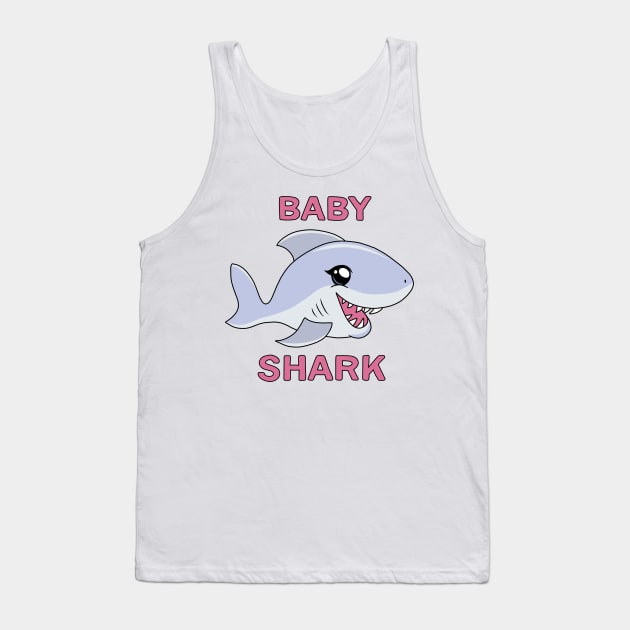 Kawaii Baby Shark Tank Top by valentinahramov